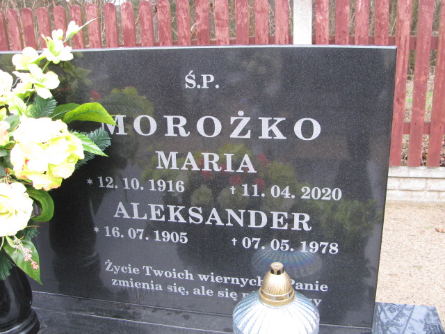 Maria Morożko 1916 Świerczów - Grobonet - Wyszukiwarka osób pochowanych