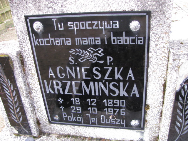 Agnieszka Krzemińska 1890 Świerczów - Grobonet - Wyszukiwarka osób pochowanych