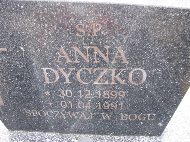 Anna Dyczko 1899 Świerczów - Grobonet - Wyszukiwarka osób pochowanych